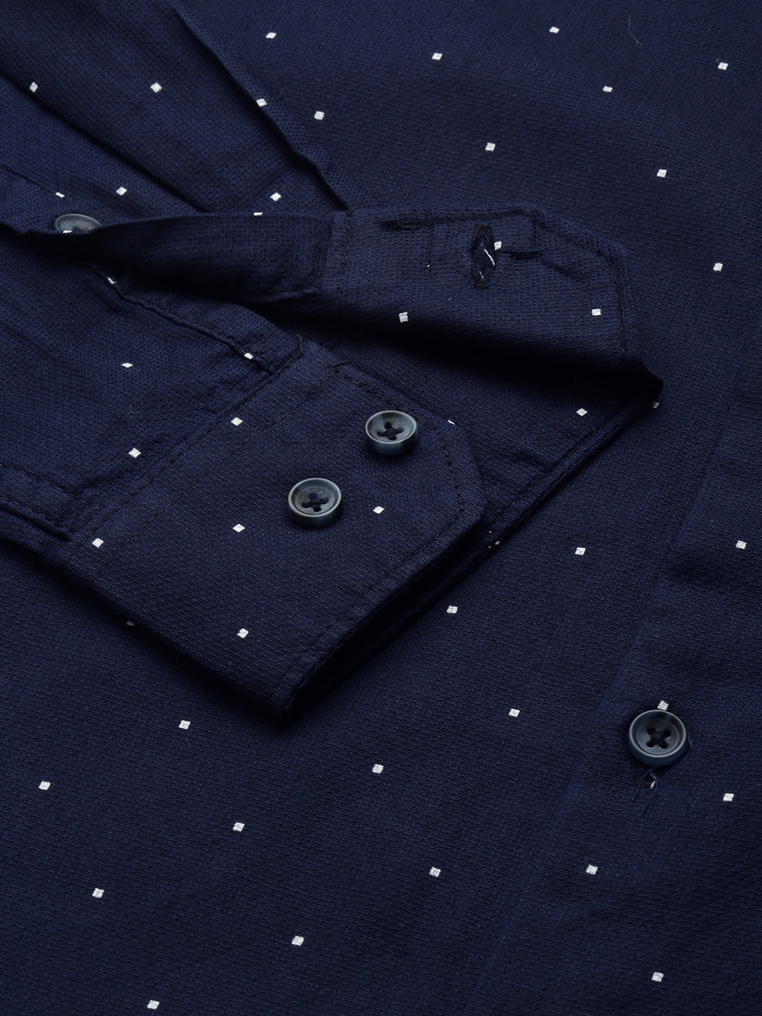 Showoff | SHOWOFF Men's Spread Collar Printed Navy Blue Regular Fit Shirt 7