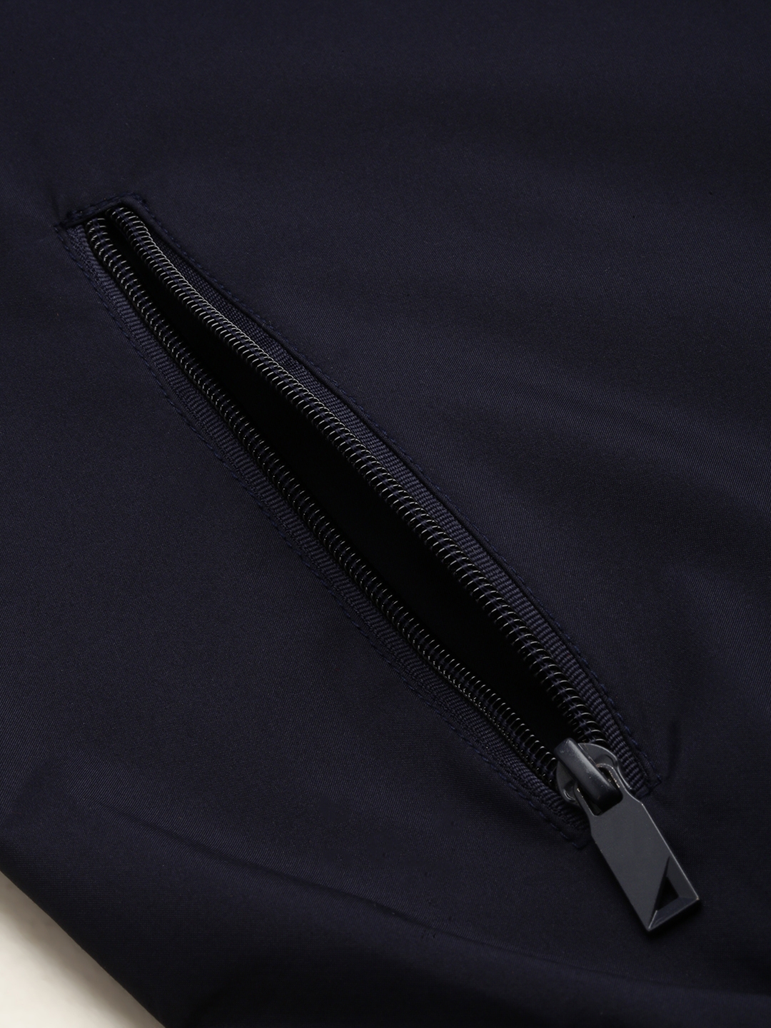 Showoff | SHOWOFF Men's Mock Collar Solid Navy Blue Open Front Jacket 7
