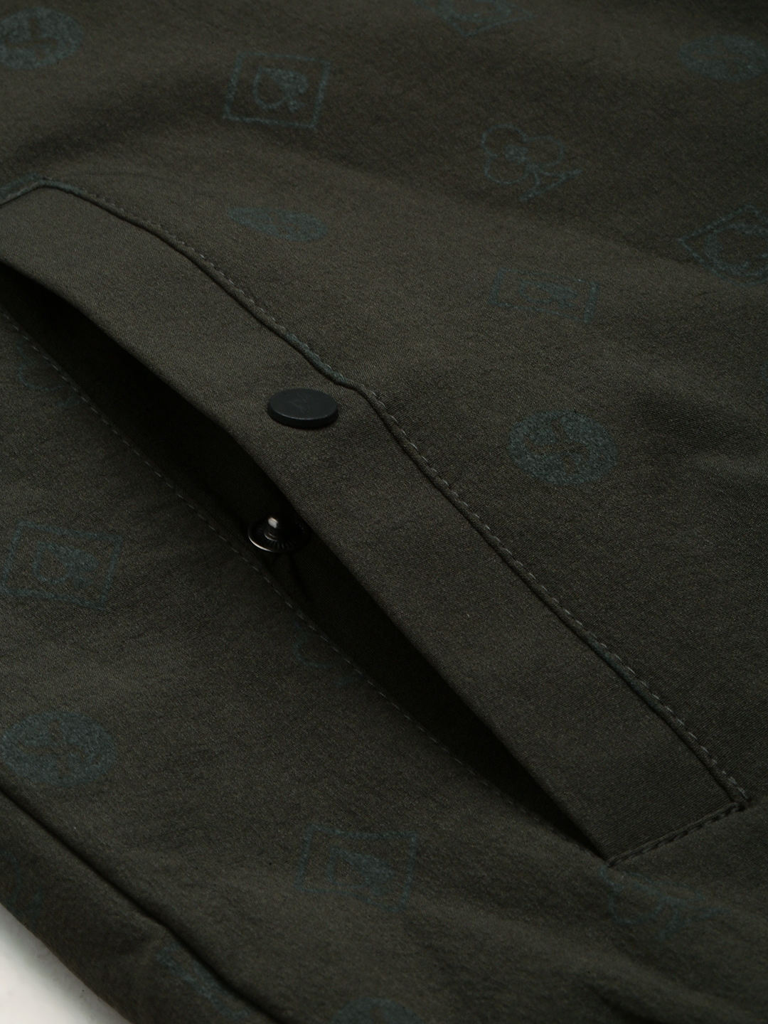 Showoff | SHOWOFF Men's Mandarin Collar Solid Olive Open Front Jacket 7