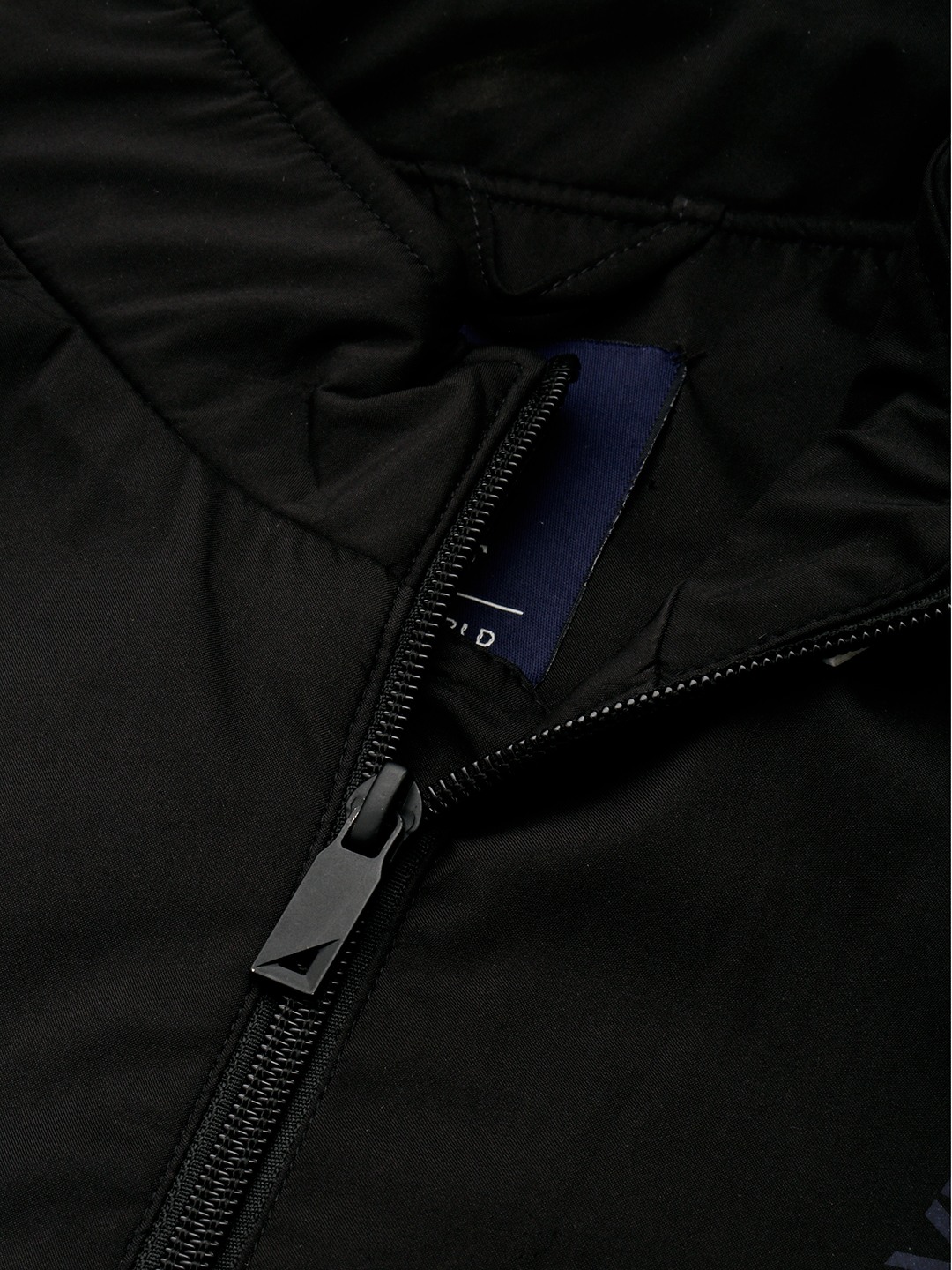 SHOWOFF Men's Mock Collar Solid Black Open Front Jacket