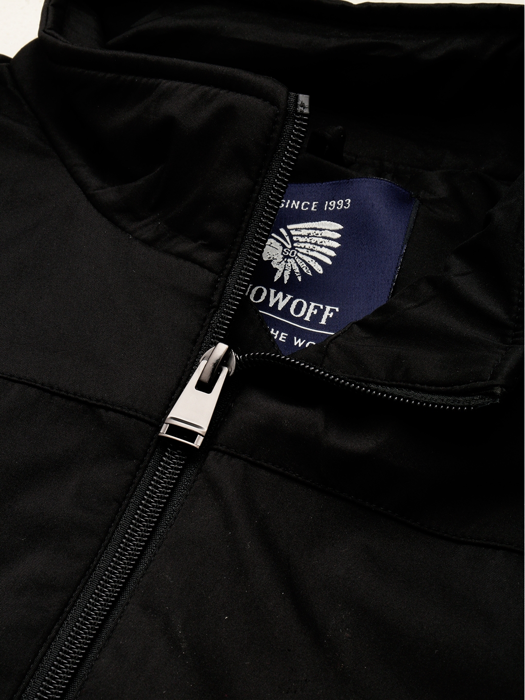 Showoff | SHOWOFF Men's Mock Collar Solid Black Open Front Jacket 5