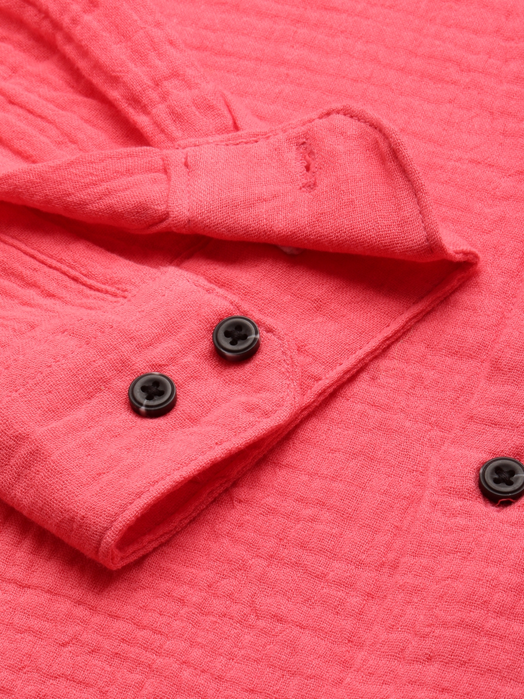 Showoff | SHOWOFF Men's Spread Collar Pink Slim Fit Solid Shirt 7