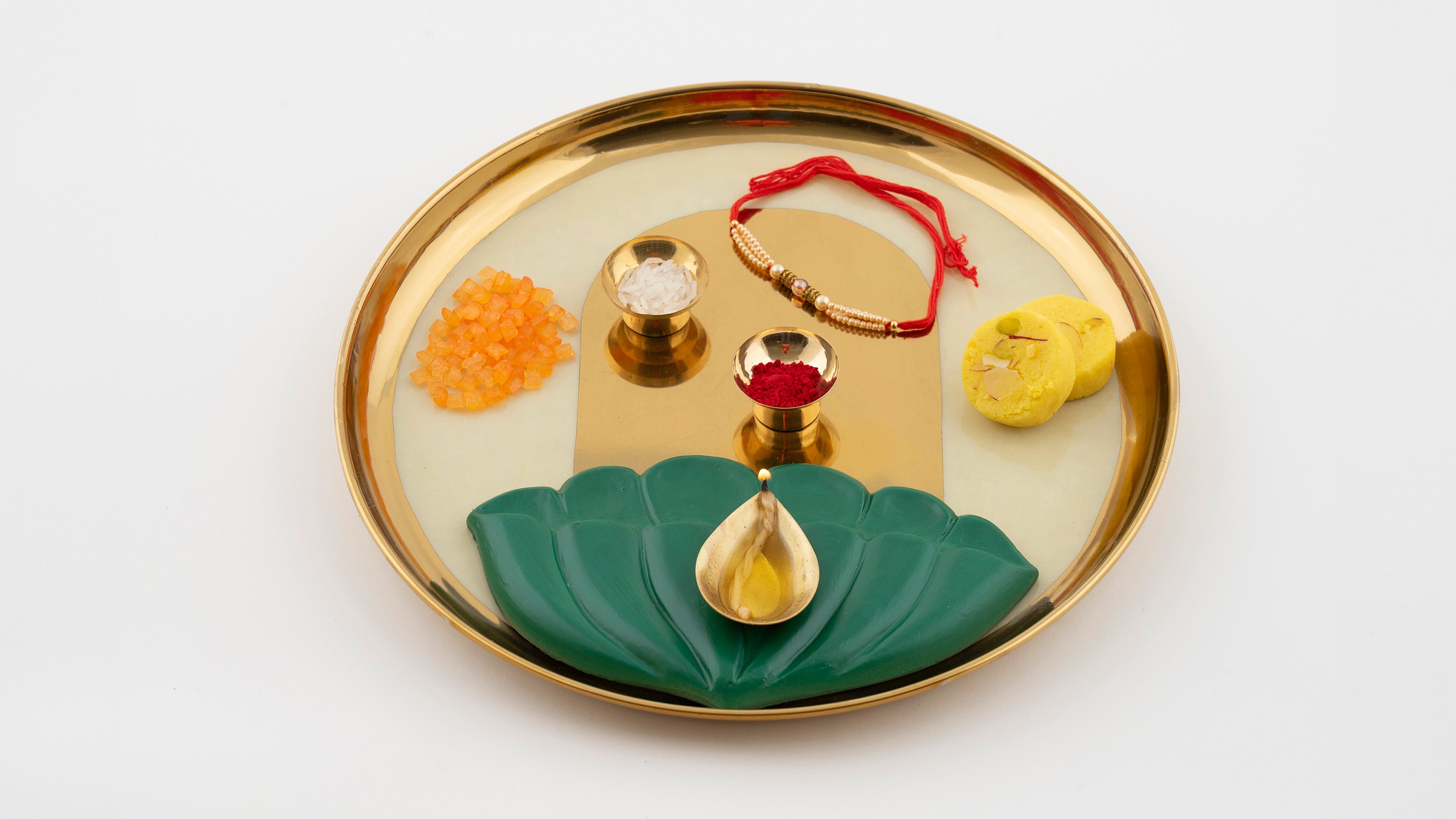 Gold Ceremonial Set with Lotus Leaf