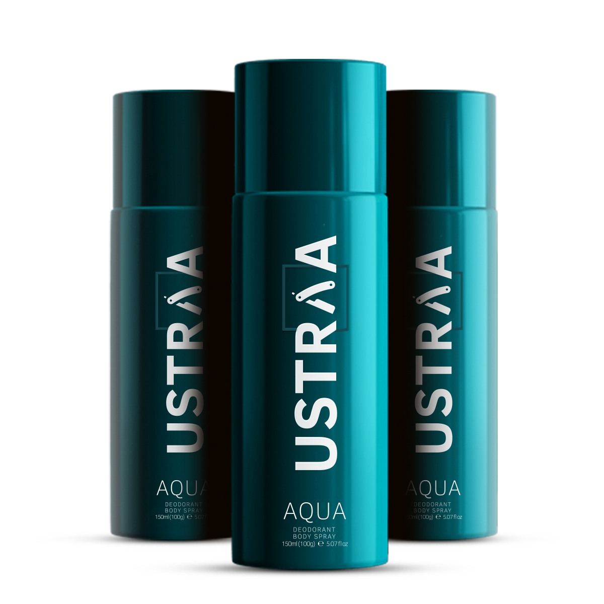 Ustraa AQUA Deodorant Body Spray - 150 ml - Pack of 3