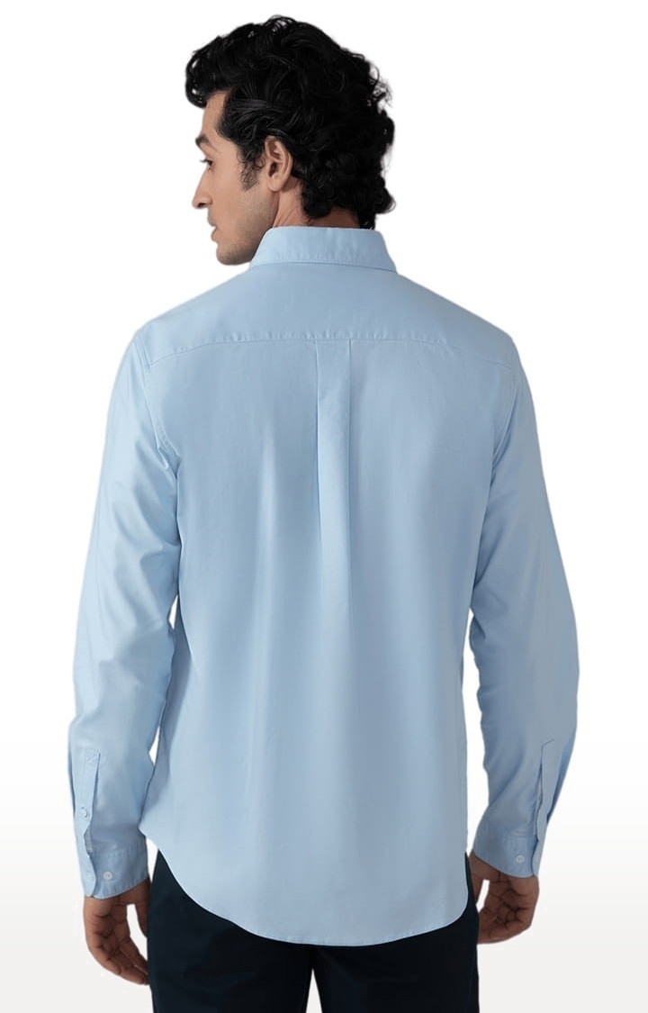 Men's Casual Oxford Shirt in Sky Blue Comfort Fit