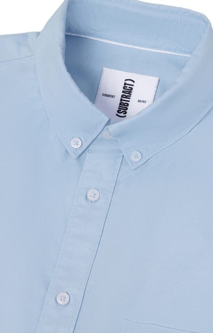 Men's Casual Oxford Shirt in Sky Blue Comfort Fit