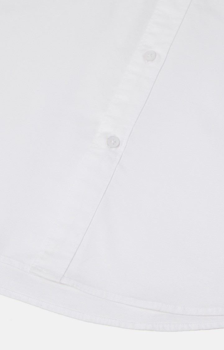 SUBTRACT-Casual Oxford Shirt in White- Comfort Fit