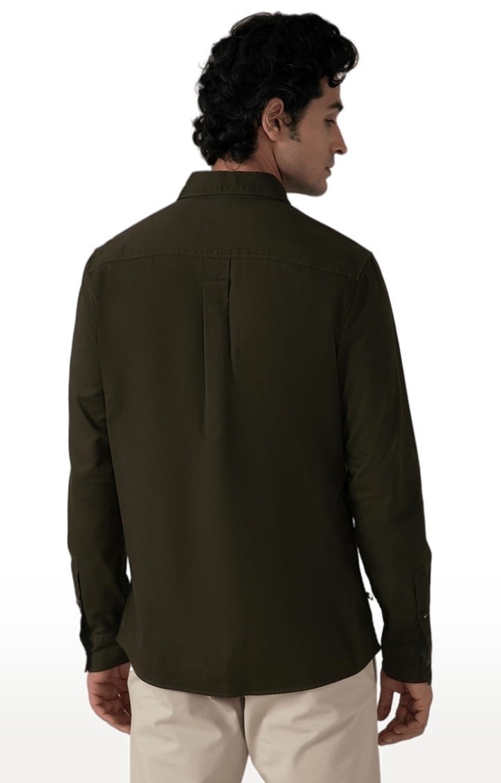 (SUBTRACT) | Men's Cargo Twill Shirt in Dark Olive Comfort Fit 3