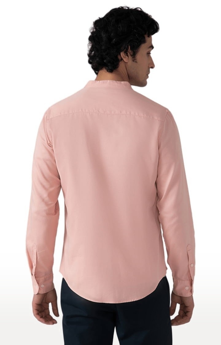 Men's Cotton Tencel Shirt in Pink Slim Fit