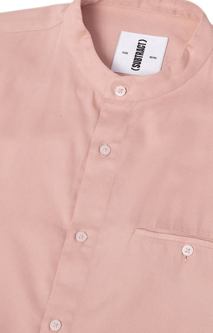 Men's Cotton Tencel Shirt in Pink Slim Fit