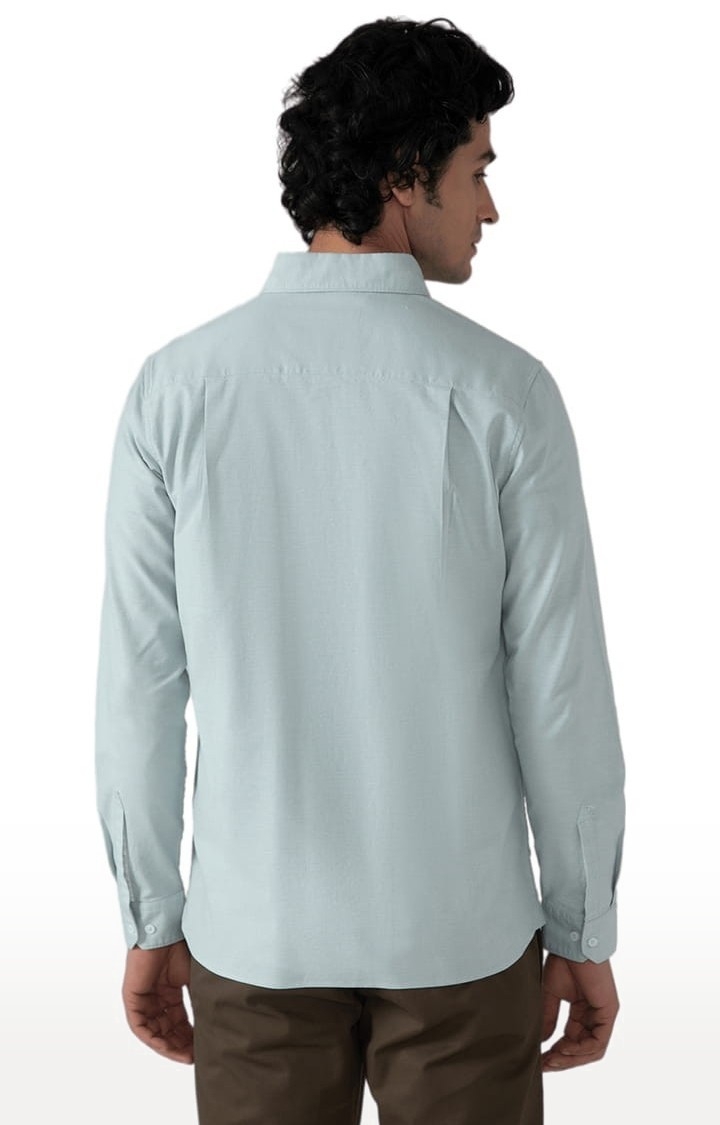 Men's Yarn Dyed Oxford Shirt in Mint Green Slim Fit