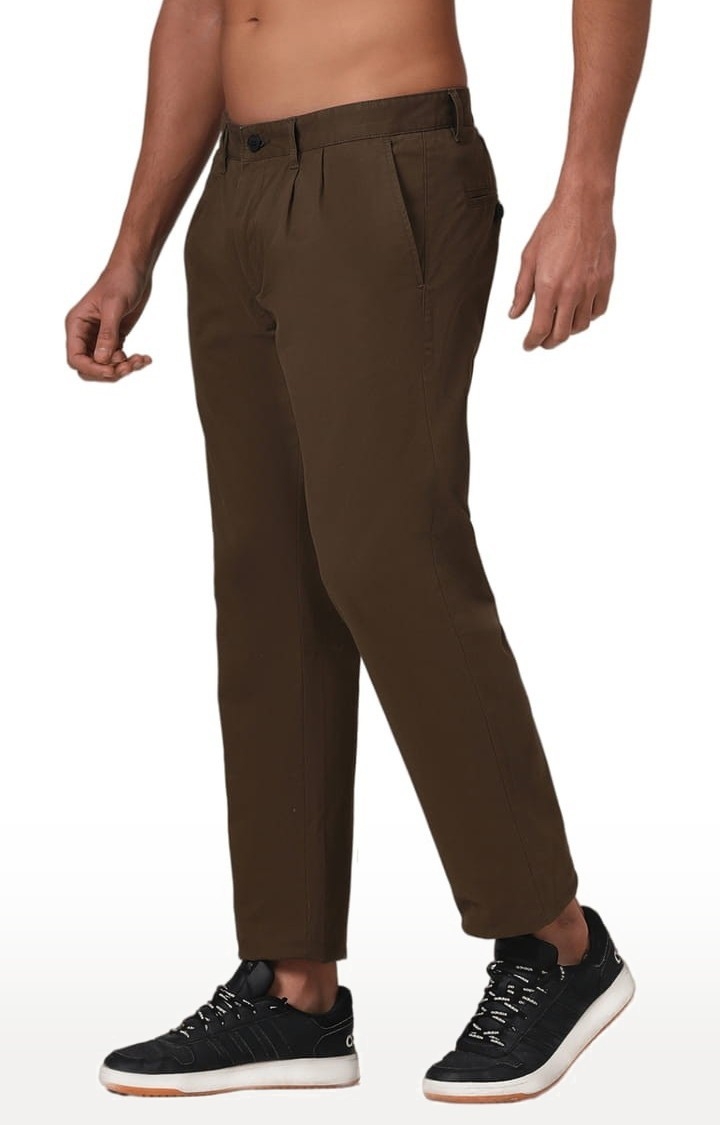 Buy Indian Terrain Solid Cotton Stretch Slim Fit Mens Trousers  (S21123TR00685KH007,Beige,30) at Amazon.in