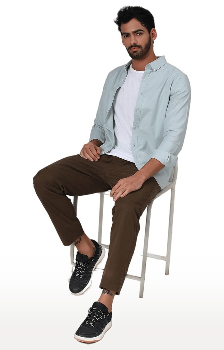 Men's Organic Cotton Stretch Trouser in Olive Comfort Fit
