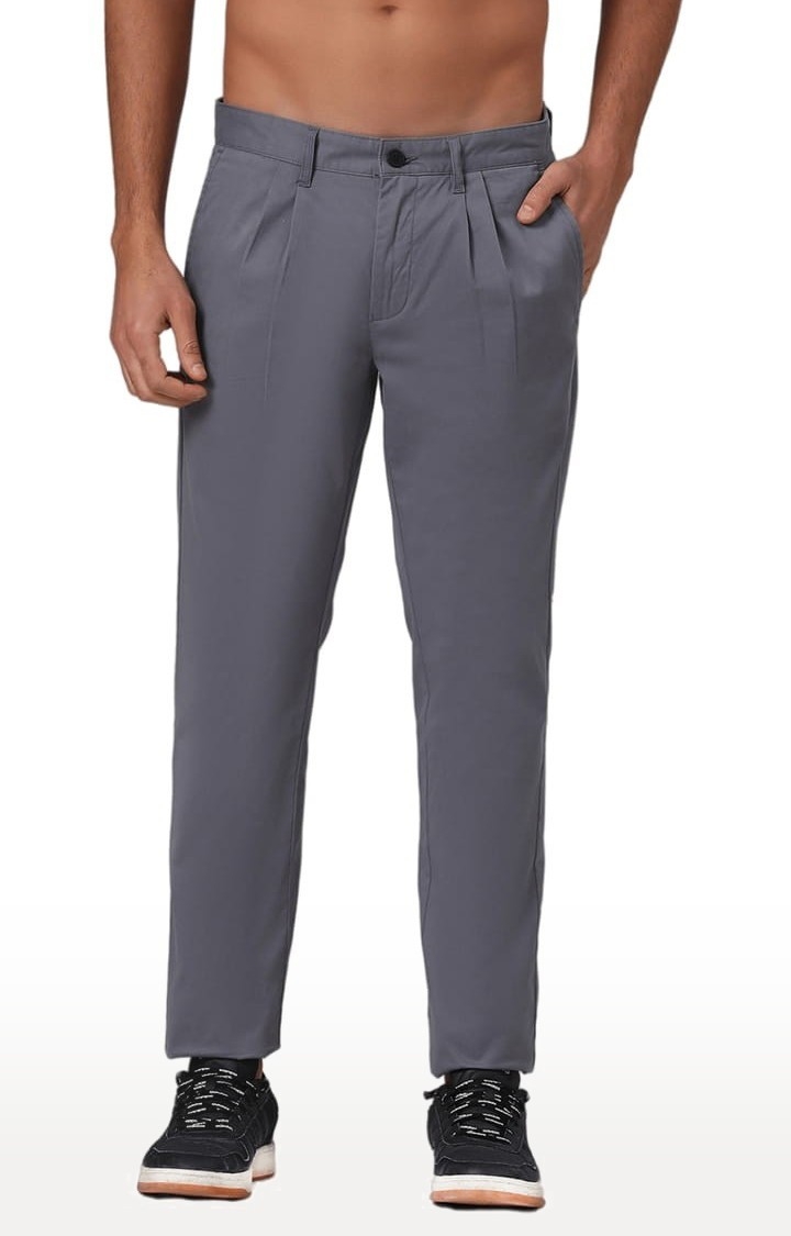 (SUBTRACT) | Men's Organic Cotton Stretch Trouser in Slate Grey Comfort Fit 0