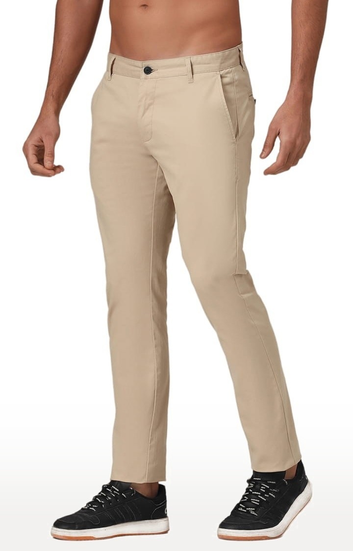 (SUBTRACT) | Men's Organic Cotton Stretch Trouser in Beige Slim Fit 2