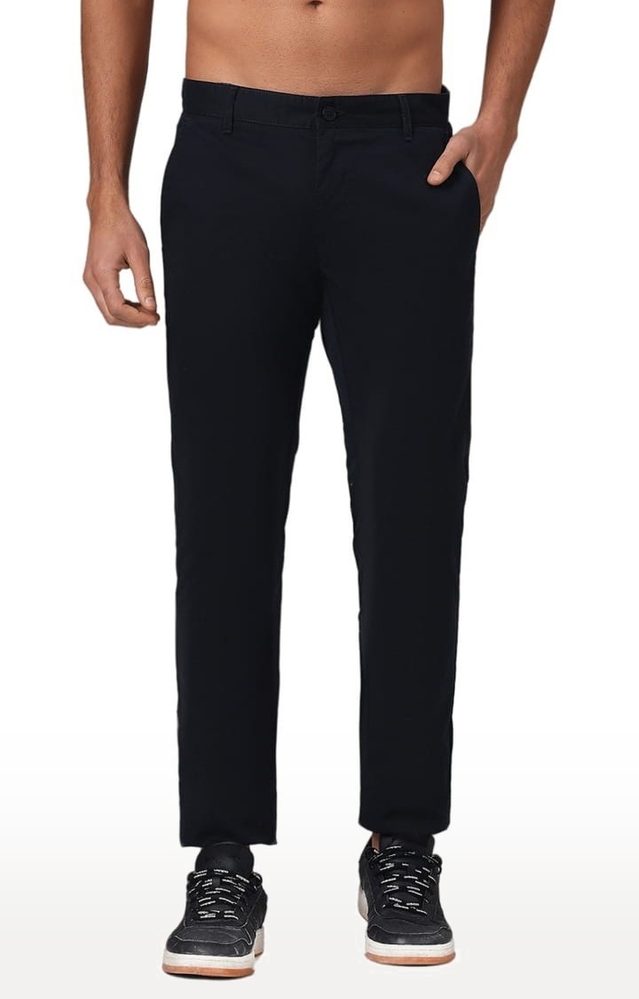 (SUBTRACT) | Men's Organic Cotton Stretch Trouser in Navy Blue Slim Fit
