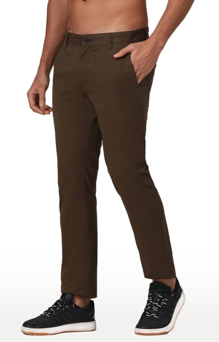 Men's Organic Cotton Stretch Trouser in Olive Slim Fit