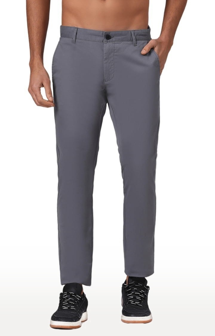 (SUBTRACT) | Men's Organic Cotton Stretch Trouser in Slate Grey Slim Fit