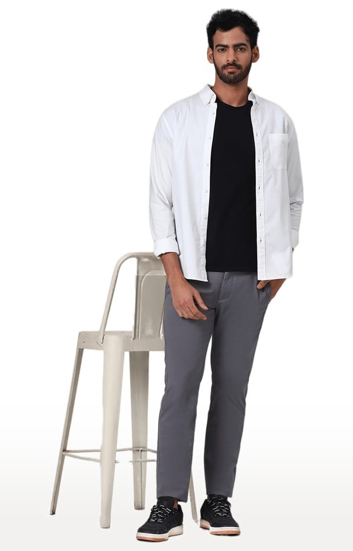 Men's Organic Cotton Stretch Trouser in Slate Grey Slim Fit