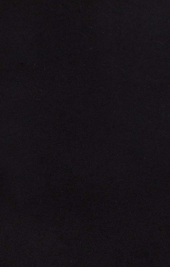 Men's Cotton Satin Formal Shirt in Raven Black Slim Fit