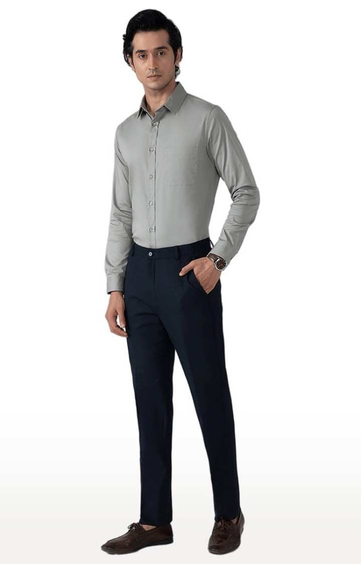 Men's Cotton Lycra Formal Shirt in Ash Grey Slim Fit