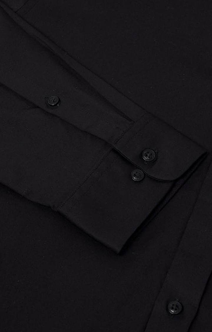 Men's Cotton Lycra Formal Shirt in Raven Black Slim Fit