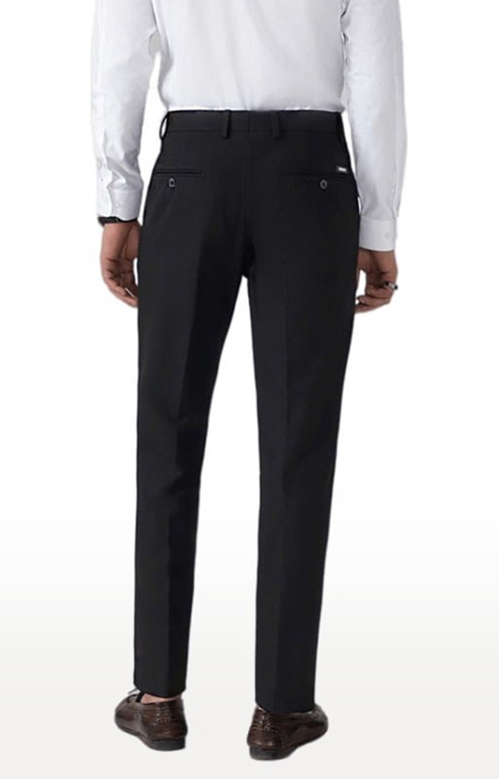 (SUBTRACT) | Men's Formal 4 way Stretch Trousers in Black Slim Fit 3