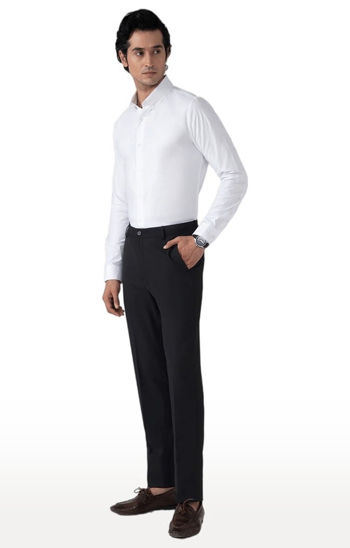 (SUBTRACT) | Men's Formal 4 way Stretch Trousers in Black Slim Fit 1