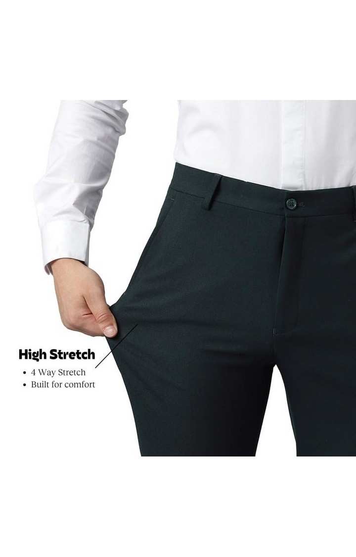 SUBTRACT Formal 4 way Stretch Trousers in Bottle Green- Slim Fit