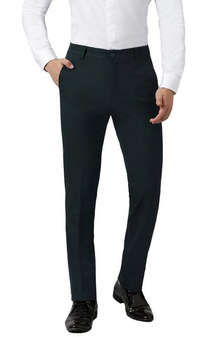 SUBTRACT Formal 4 way Stretch Trousers in Bottle Green- Slim Fit