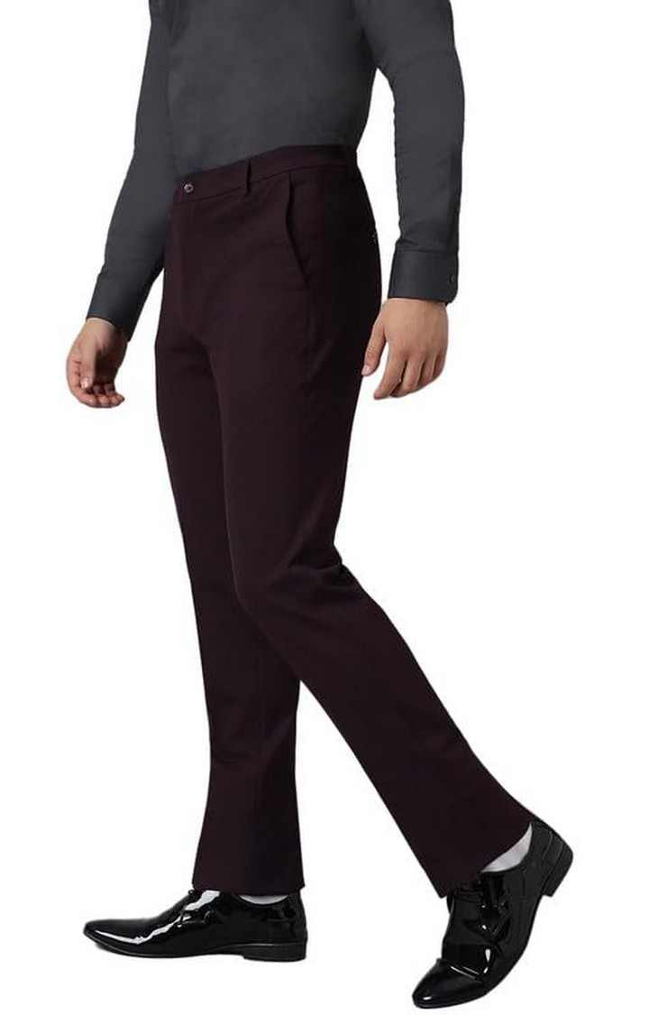 SUBTRACT Formal 4 way Stretch Trousers in Dark Wine- Slim Fit