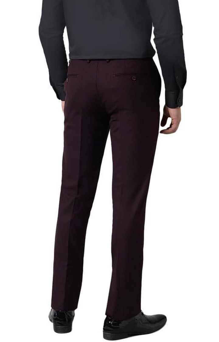 SUBTRACT Formal 4 way Stretch Trousers in Dark Wine- Slim Fit