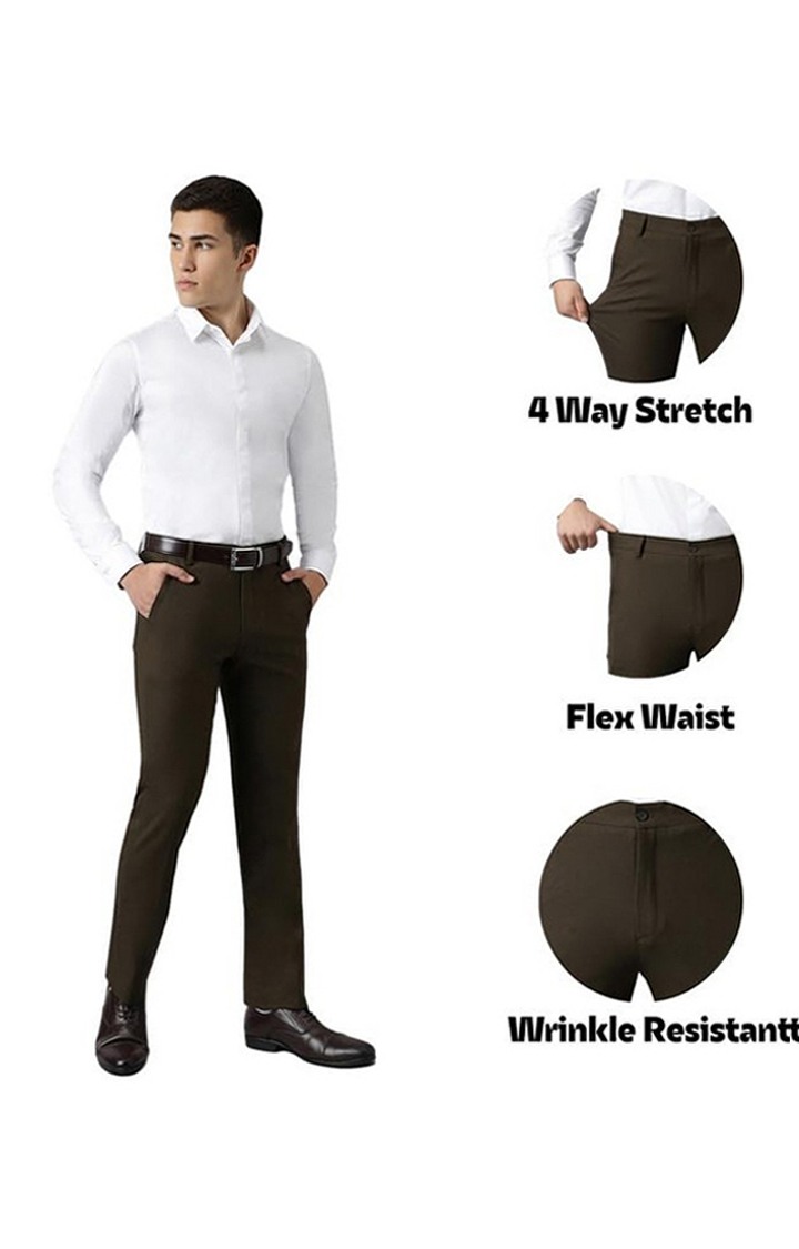 SUBTRACT Formal 4 way Stretch Trousers in Jade Olive- Slim Fit