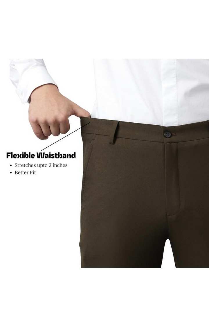 SUBTRACT Formal 4 way Stretch Trousers in Jade Olive- Slim Fit