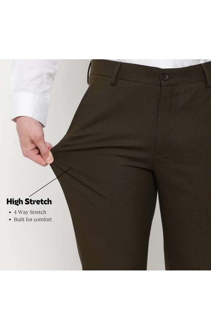 SUBTRACT Formal 4 way Stretch Trousers in Jade Olive- Slim Fit