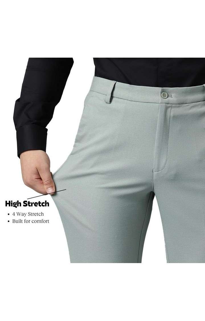 SUBTRACT Formal 4 way Stretch Trousers in Mint Green- Slim Fit