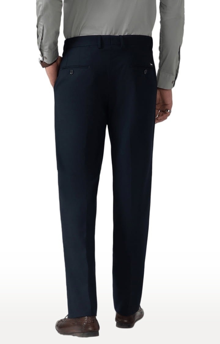 (SUBTRACT) | Men's Formal 4 way Stretch Trousers in Navy Blue Slim Fit 3