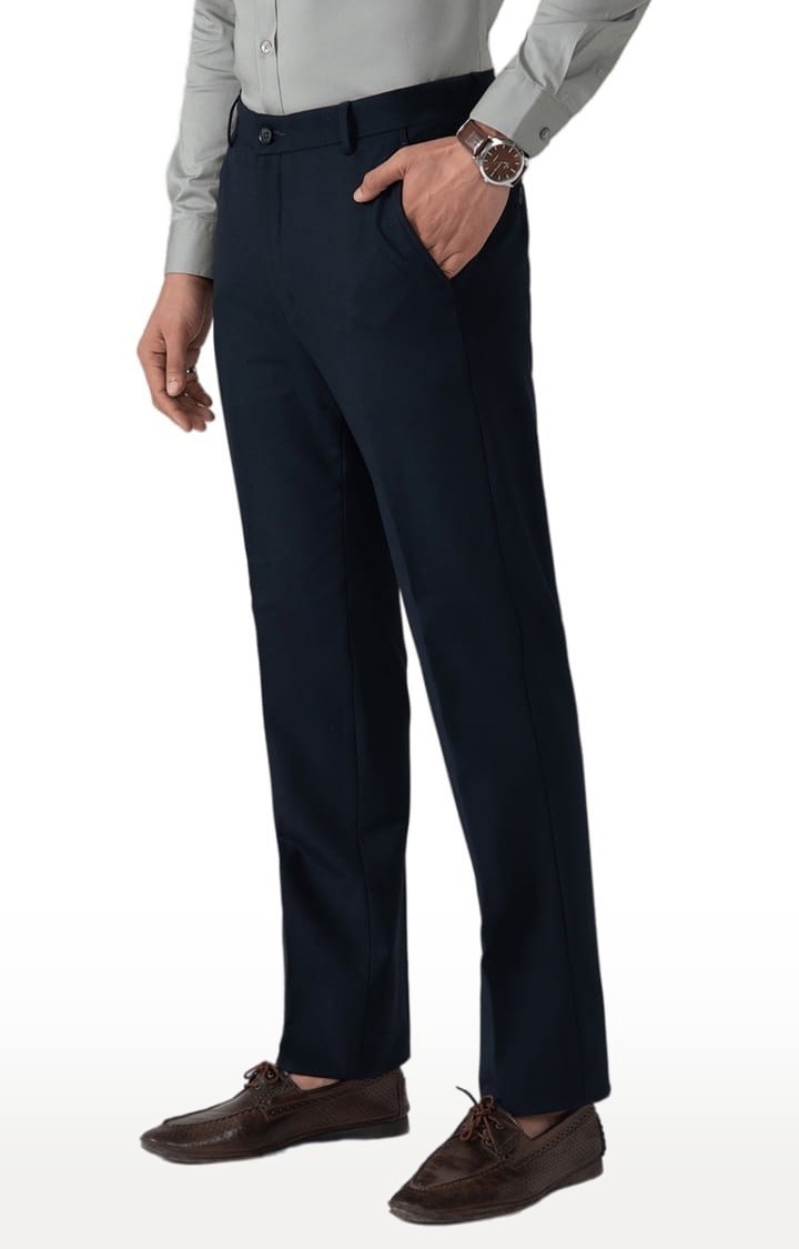DENNISON Men Blue Smart Tapered Fit Smart Casual Trousers –  dennisonfashionindia