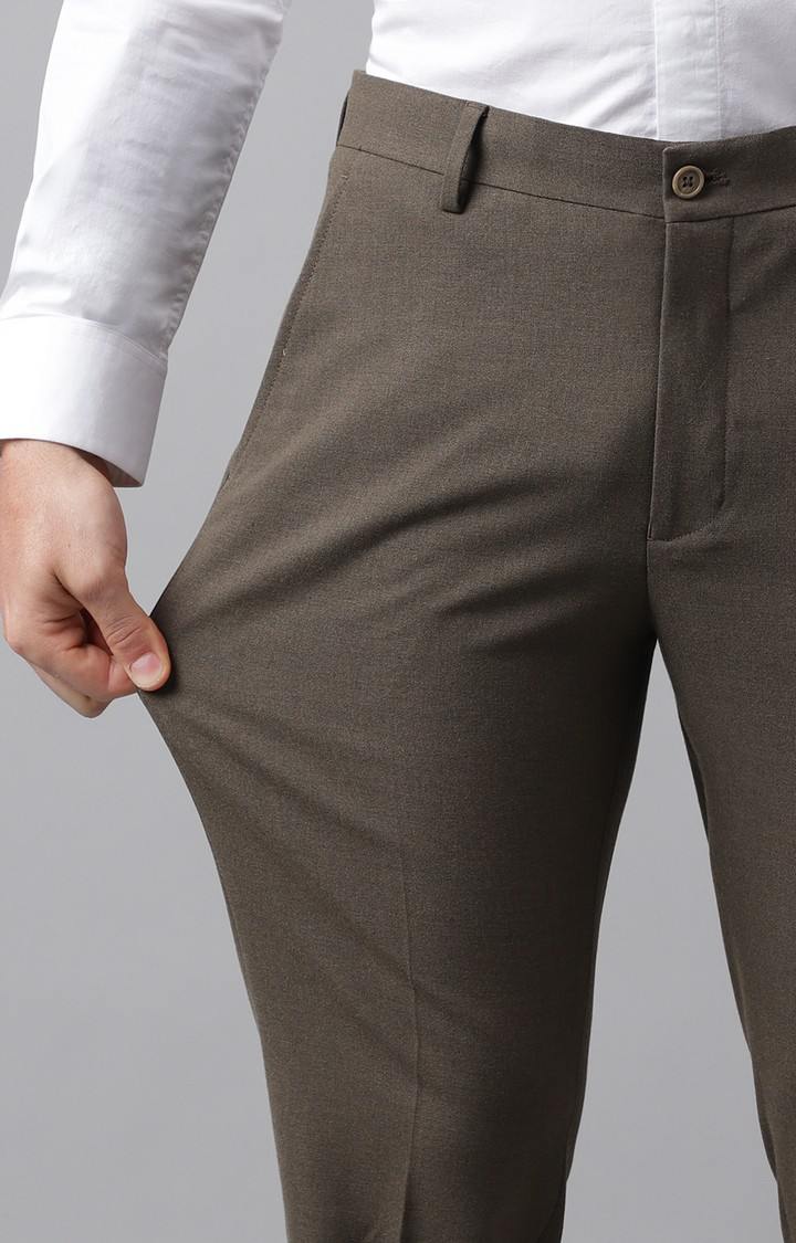 SUBTRACT Formal 4 way Stretch Trousers in Oak Brown- Slim Fit