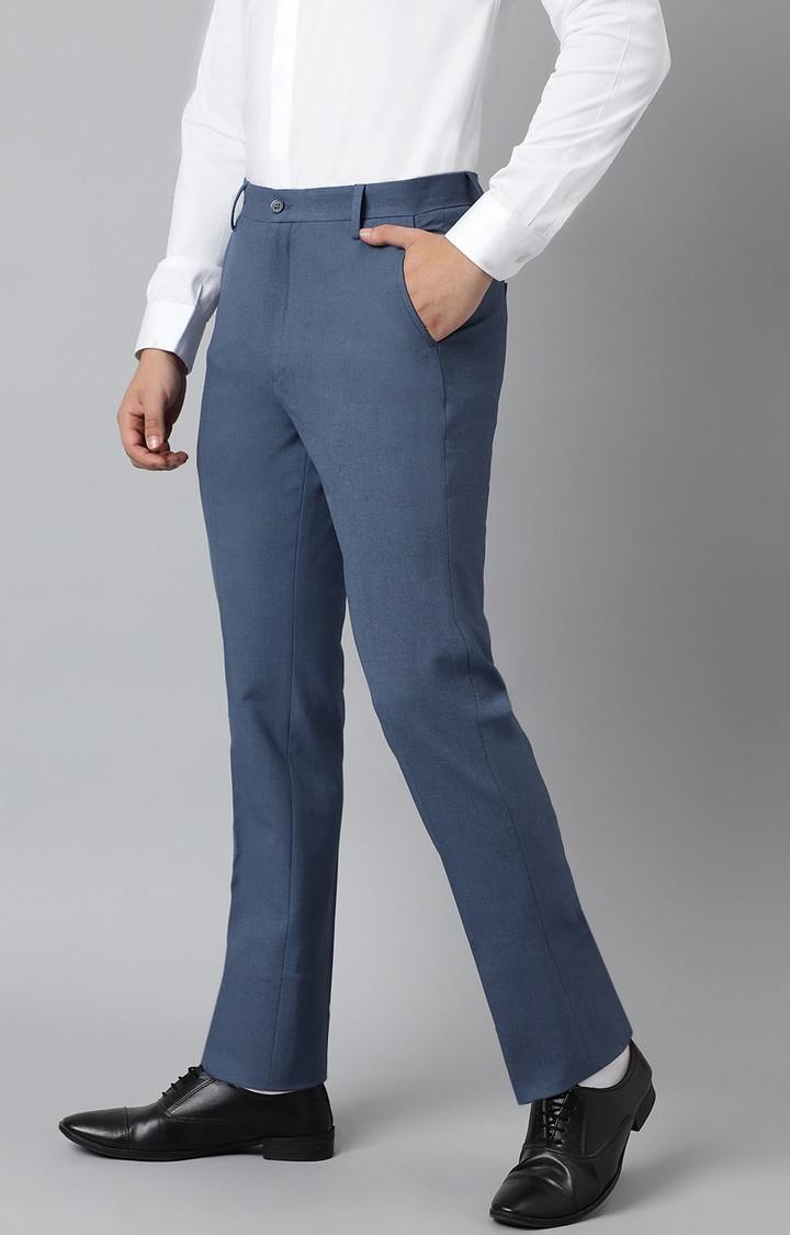 SUBTRACT Formal 4 way Stretch Trousers in Steel Blue- Slim Fit