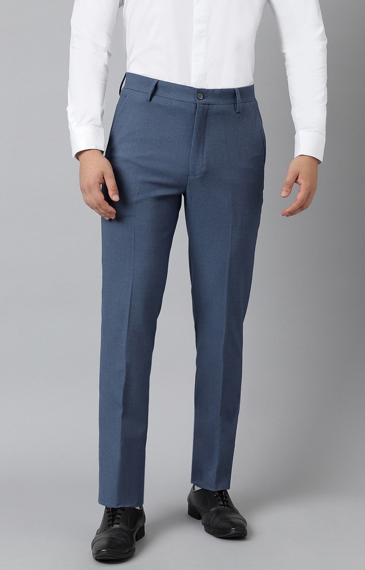 SUBTRACT Formal 4 way Stretch Trousers in Steel Blue- Slim Fit