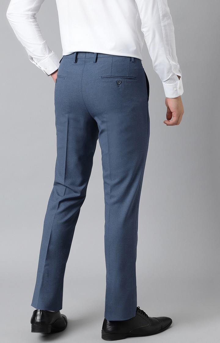 SUBTRACT Formal 4 way Stretch Trousers in Steel Blue- Slim Fit