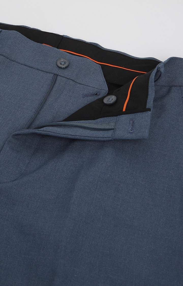 SUBTRACT Formal 4 way Stretch Trousers in Steel Blue- Slim Fit