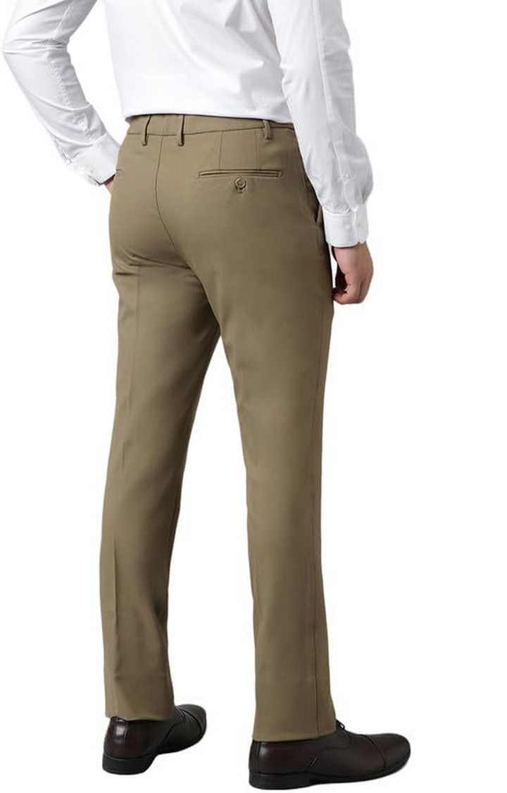 SUBTRACT Formal 4 way Stretch Trousers in Tan Khaki- Slim Fit