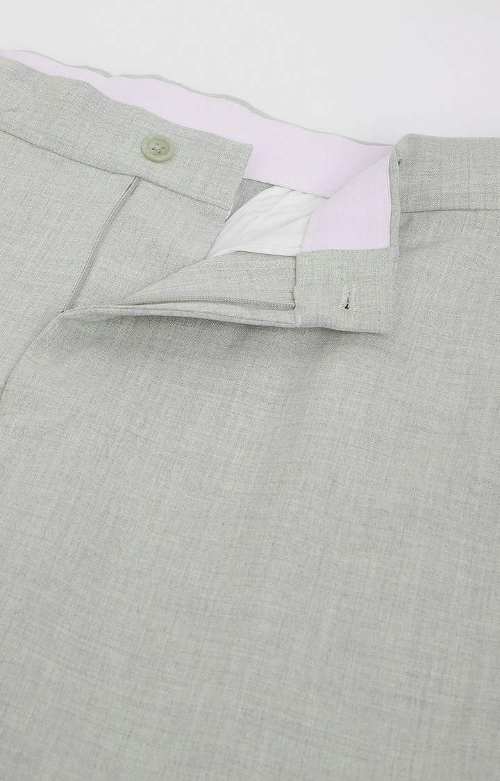SUBTRACT Men 4 Way Stretch Wrinkle Free Slim Fit Formal Trouser in Lunar Grey with 2 inch Flexible Waistband