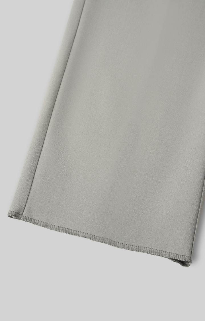 SUBTRACT Men 4 Way Stretch Wrinkle Free Slim Fit Formal Trouser in Steel Grey with 2 inch Flexible Waistband