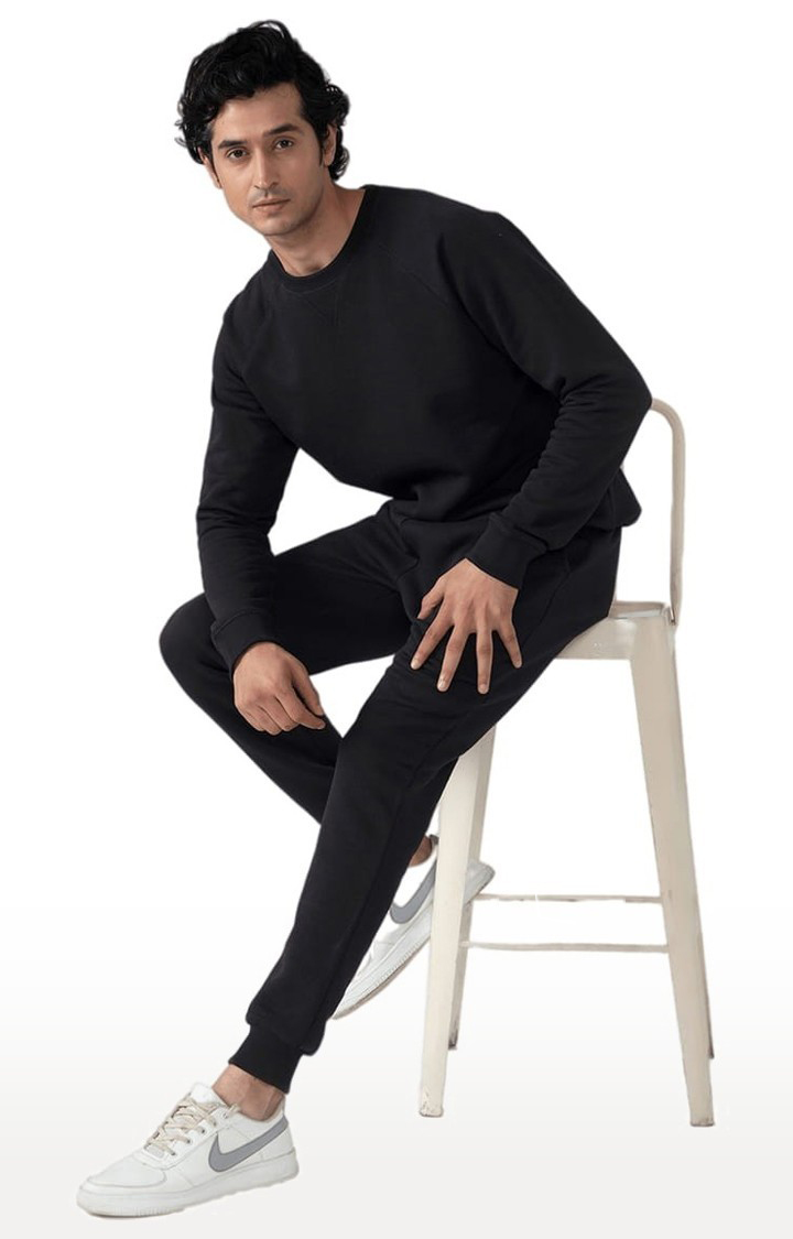 Men's Black Knit Co-ord Set