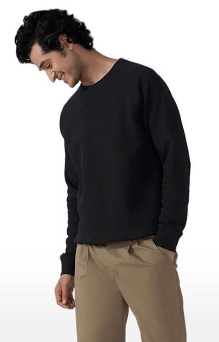 (SUBTRACT) | Men's Comfort fit Raglan Sweatshirt in Black 2