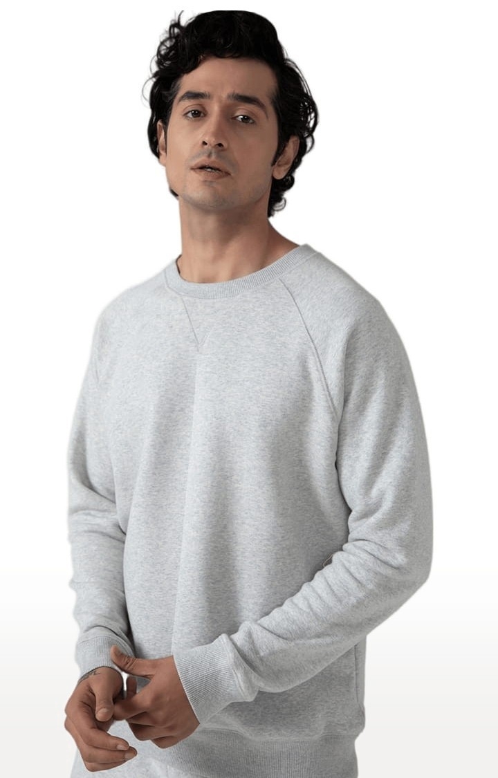 (SUBTRACT) | Men's Comfort fit Raglan Sweatshirt in Grey Melange 0