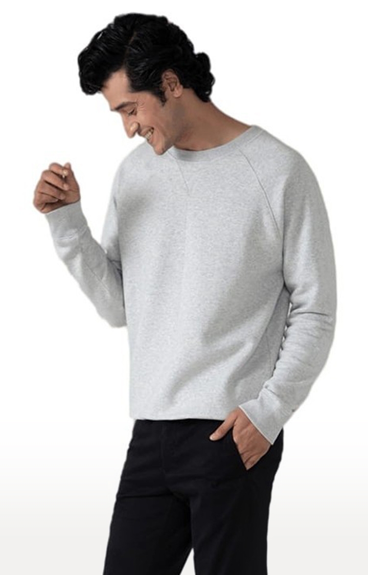 (SUBTRACT) | Men's Comfort fit Raglan Sweatshirt in Grey Melange 2
